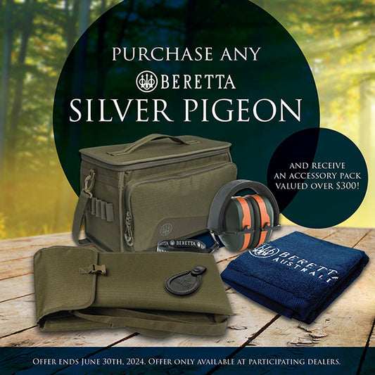 BERETTA SILVER PIGEON SHOTGUN PROMOTION IS STILL ON - GREAT BONUS PACK WITH ANY SILVER PIGEON PURCHASED.