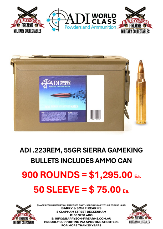 ADI .223REM GAMEKING 55GR - WORLD CLASS AMMUNITION - ON SPECIAL — Barry ...