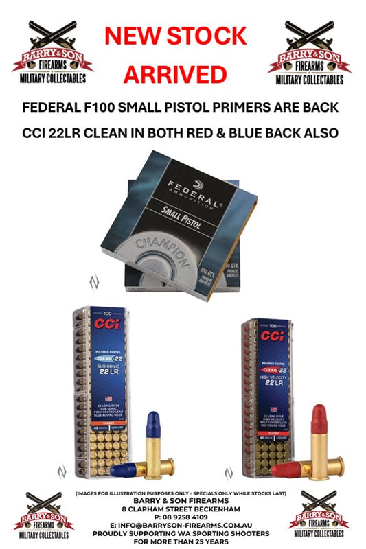THEY ARE BACK F100 PRIMERS - CCI CLEAN 22LR BLUE & RED