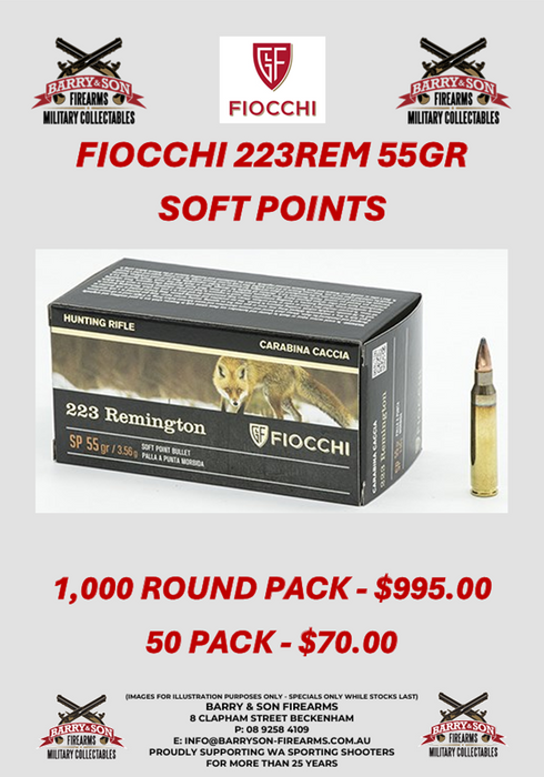 SEPTEMBER 24 AMMUNITION SPECIALS - FIOCCHI 223 55GR SOFT POINTS