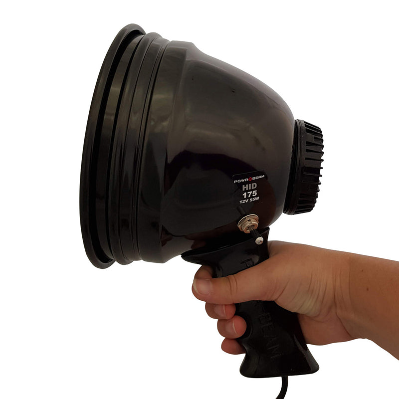 Powa Beam Hand Held Spotlight 55W 175mm 7" HID Xenon w Thermal Mount