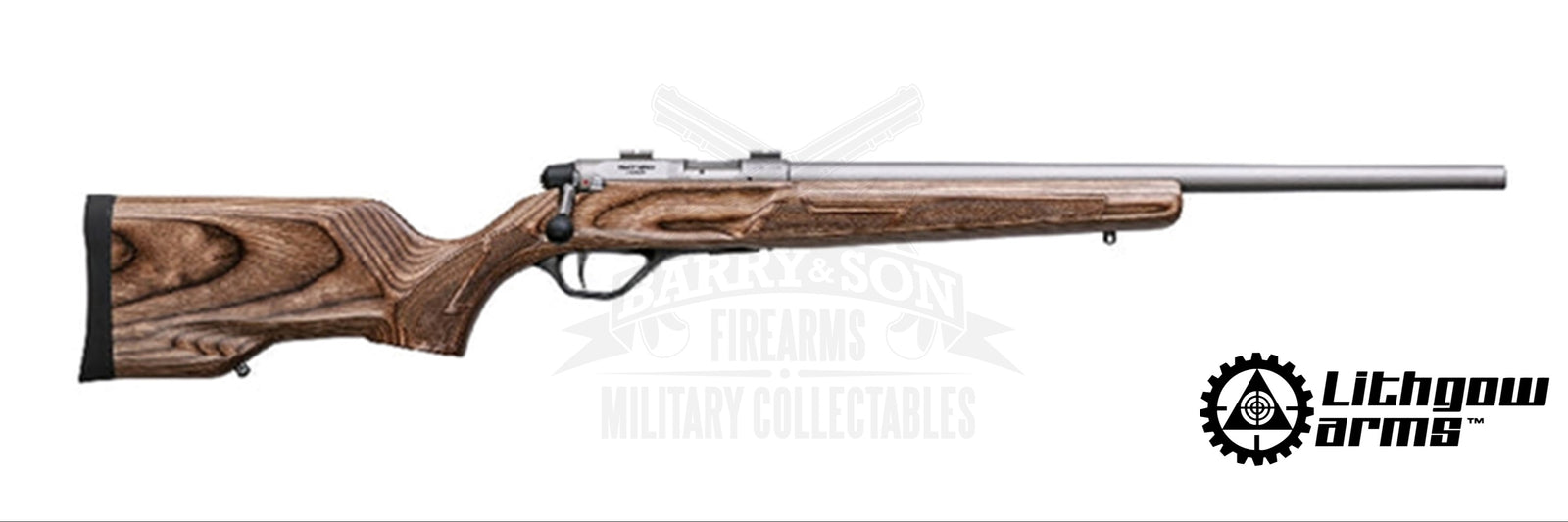 LITHGOW LA101, .22WMR, LAMINATE STOCK, TITANIUM BARREL FINISH RIFLE