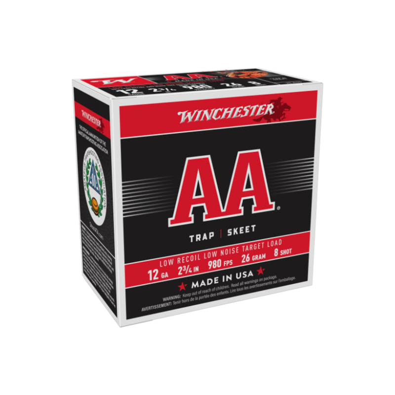 Winchester 12 Gauge AA Low Recoil Low Noise Target Load 980FPS 26g 8 Shot - 250 SLAB